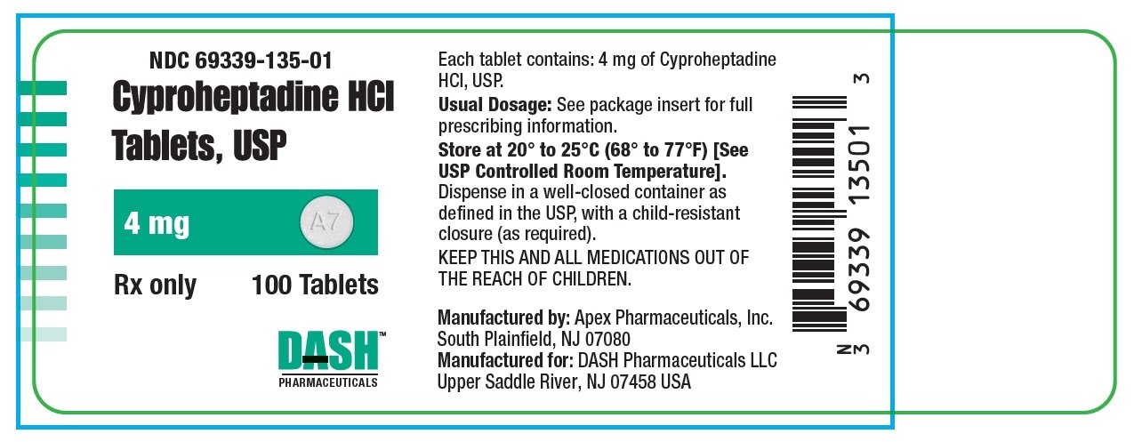 Cyproheptadine HCl Tablets 4 mg 100s Label