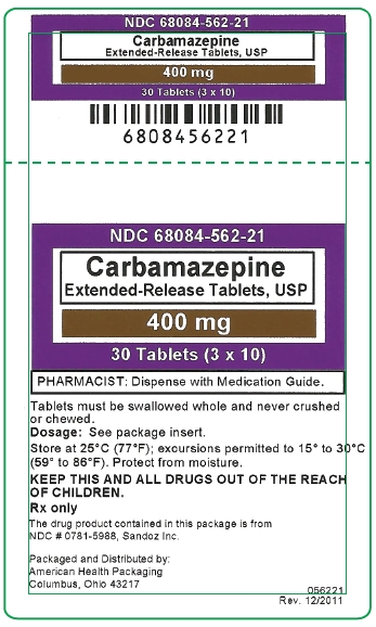 Carbamazepine ER 400 mg tablets, USP (3x10)