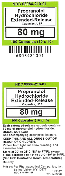 Container Label - Propranolol Hydrochloride ER Capsules - 80 mg