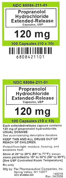 Container Label - Propranolol Hydrochloride ER Capsules - 120 mg