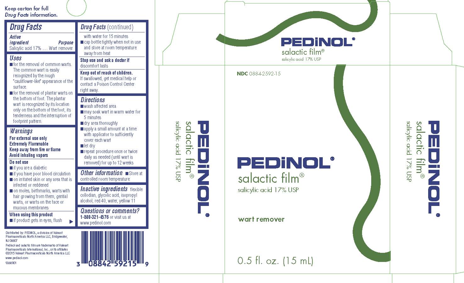 Pedinol salactic film - 0.5 fl. oz. (15 mL) bottle