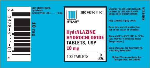 Hydralazine Hydrochloride Tablets 10 mg Bottles