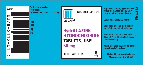 Hydralazine Hydrochloride Tablets 50 mg Bottles