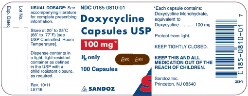 100 mg x 100 capsules - label