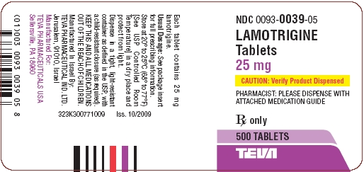 Image of 25 mg Label - 500 count