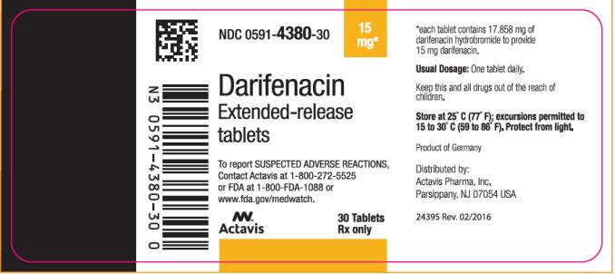 PRINCIPAL DISPLAY PANEL 
NDC 0591-4380-30
Darifenacin
Extended – release
tablets
15 mg
30 Tablets
Rx Only
