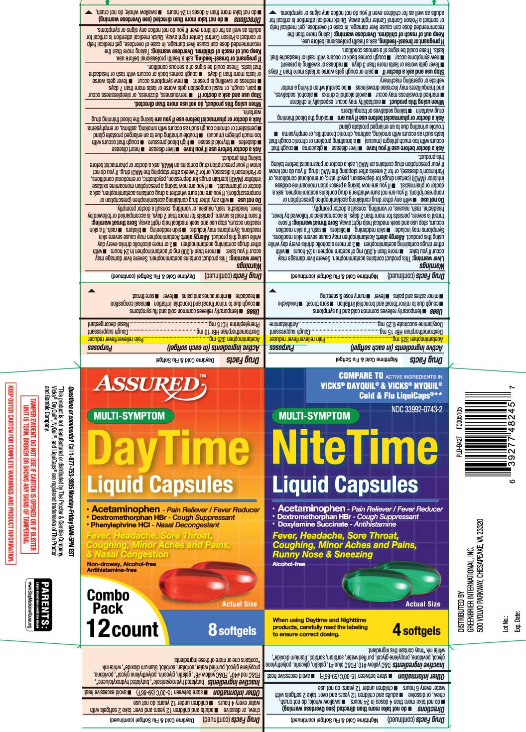 Acetaminophen 325 mg, Dextromethorphan HBr 10 mg, Phenylephrine HCI 5 mg, Acetaminophen 325 mg, Dextromethorphan HBr 15 mg, Doxylamine Succinate 6.25 mg