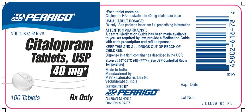 Citalopram Tablets, USP - 100 Tablet Label