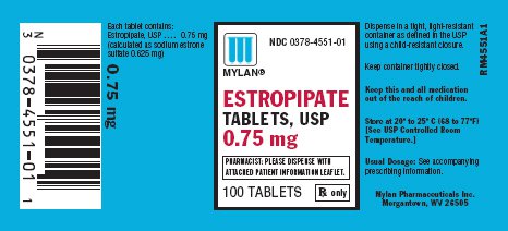 Estropipate Tablets, USP 0.75 mg Bottle Label
