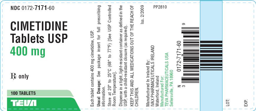 Cimetidine Tablets 400mg 100s label