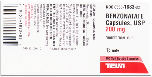 Benzonatate Capsules, USP 200 mg 100s Label Text