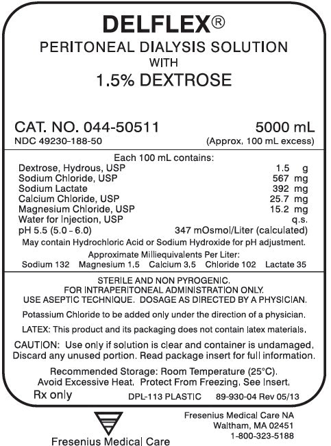 Principal Display Panel – 1.5% Dextrose 5000 mL Bag Label
