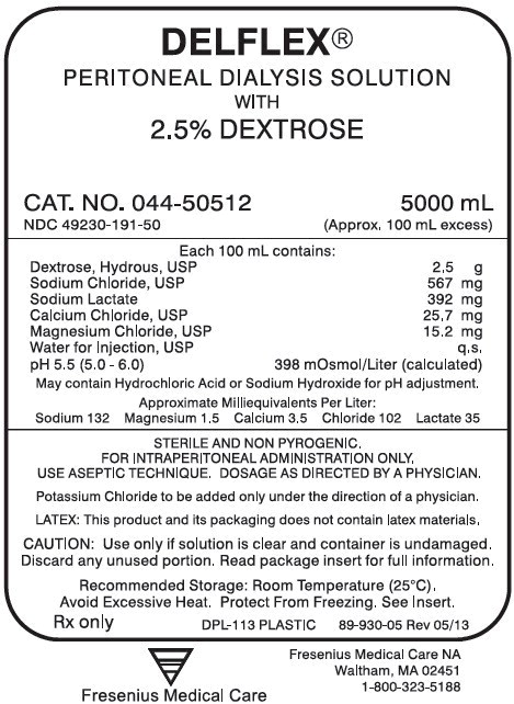 Principal Display Panel – 2.5% Dextrose 5000 mL Bag Label
