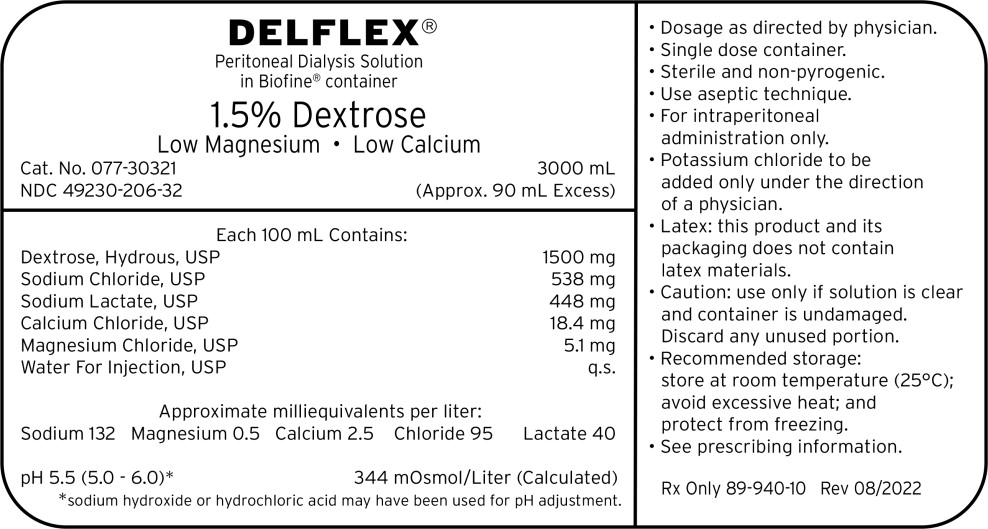 Principal Display Panel – 1.5% Dextrose 3000 mL Bag Label
