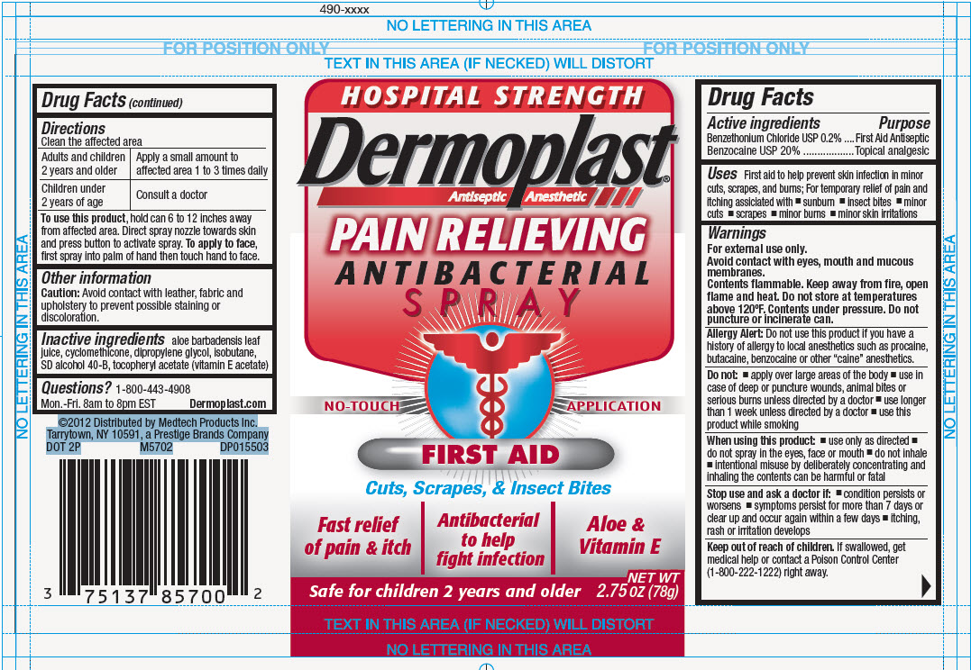 Dermoplast Pain Relieving ANTIBACTERIAL Spray FIRST AID Net Wt 2.75 oz (78g)