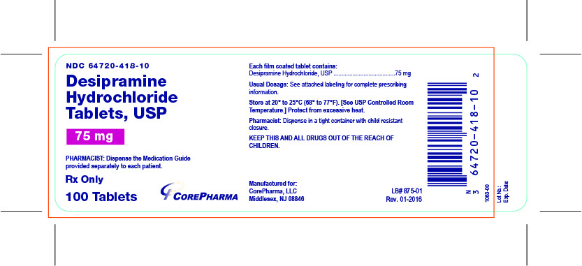 Container Label - 75 mg - NDC 64720-418-10