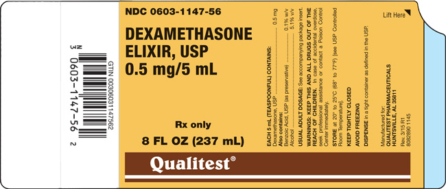 This is an image for Dexamethasone Elixir, USP 0.5 mg/5 mL 8 ounce Label.