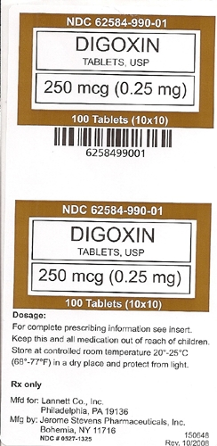 DIGOXIN 250 mcg Container Label Image