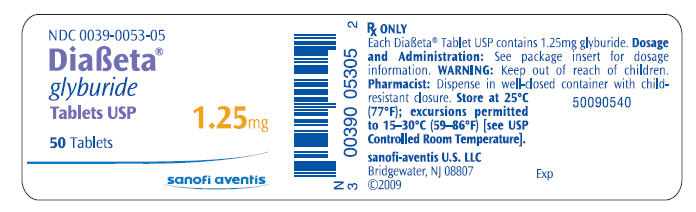 PRINCIPAL DISPLAY PANEL - 1.25 mg 50 Tablets Label