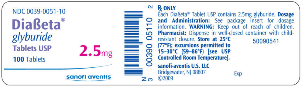 PRINCIPAL DISPLAY PANEL - 2.5 mg 100 Tablets Label