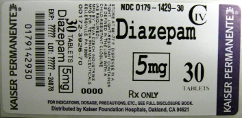  Diazepam Tablets USP 5 mg CIV 30s Label