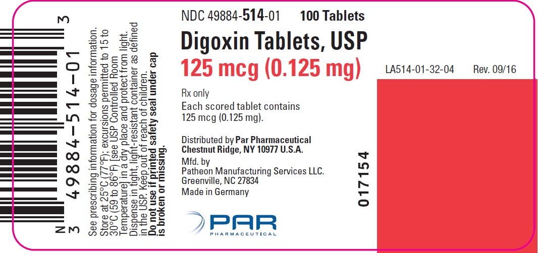Digoxin PAR 125mcg 100 Tablets