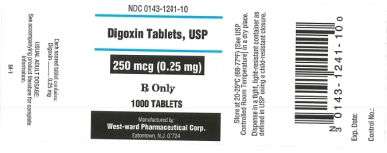 NDC 0143-1241-01 Digoxin Tablets, USP 250 mcg (0.25 mg) Rx Only 100 Tablets