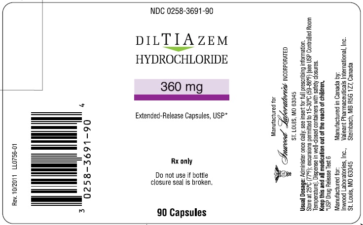 Diltiazem Hydrochloride - 360 mg Bottle Label
