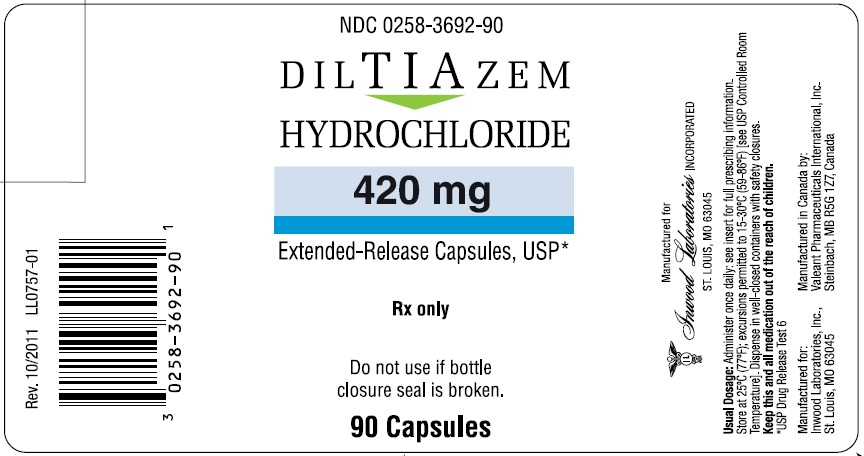 Diltiazem Hydrochloride - 420 mg Bottle Label