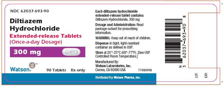 NDC 62037-693-90
Diltiazem HCL 
ER Tablets
300 mg
90 Tablets
Rx only

