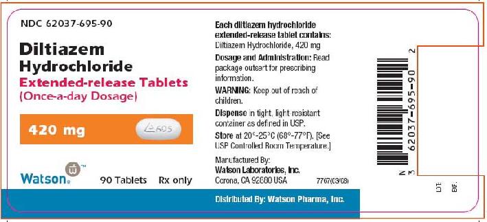 NDC 62037-695-90
Diltiazem HCL 
ER Tablets
420 mg
90 Tablets
Rx only