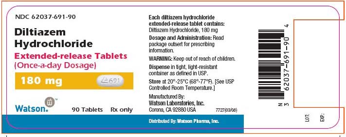 NDC 62037-691-90
Diltiazem HCL 
ER Tablets
180 mg
90 Tablets
Rx only