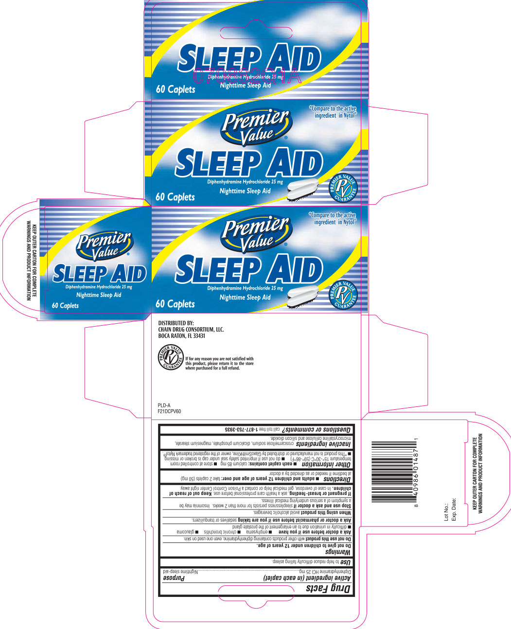 premier value sleep aid 60 caplets