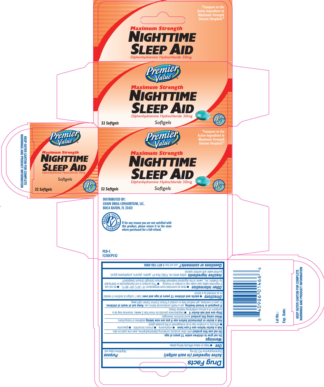 premier value nighttime sleep aid 32 count