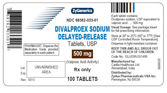Divalproex Sodium Delayed-release Tablets USP, 500 mg