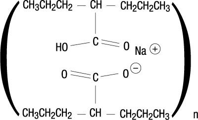 This is an image of the structural formula of divalproex sodium.