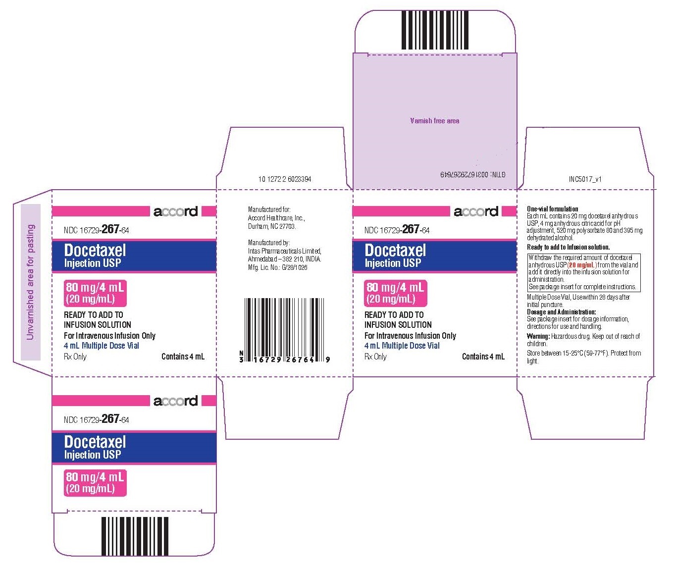 PACKAGE LABEL-PRINCIPAL DISPLAY PANEL - Carton 80 mg/4 mL