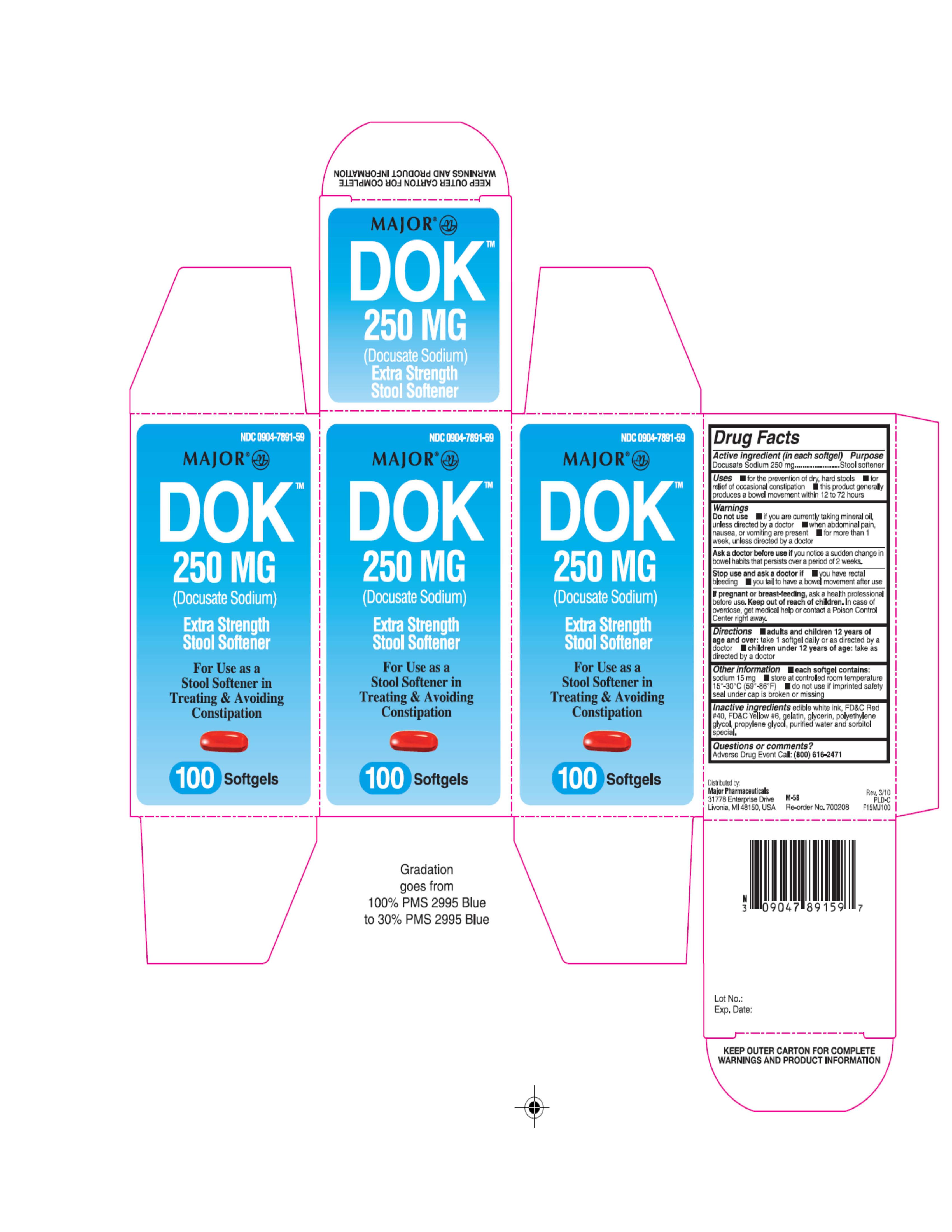 Major DOK Docusate Sodium 250 mg
