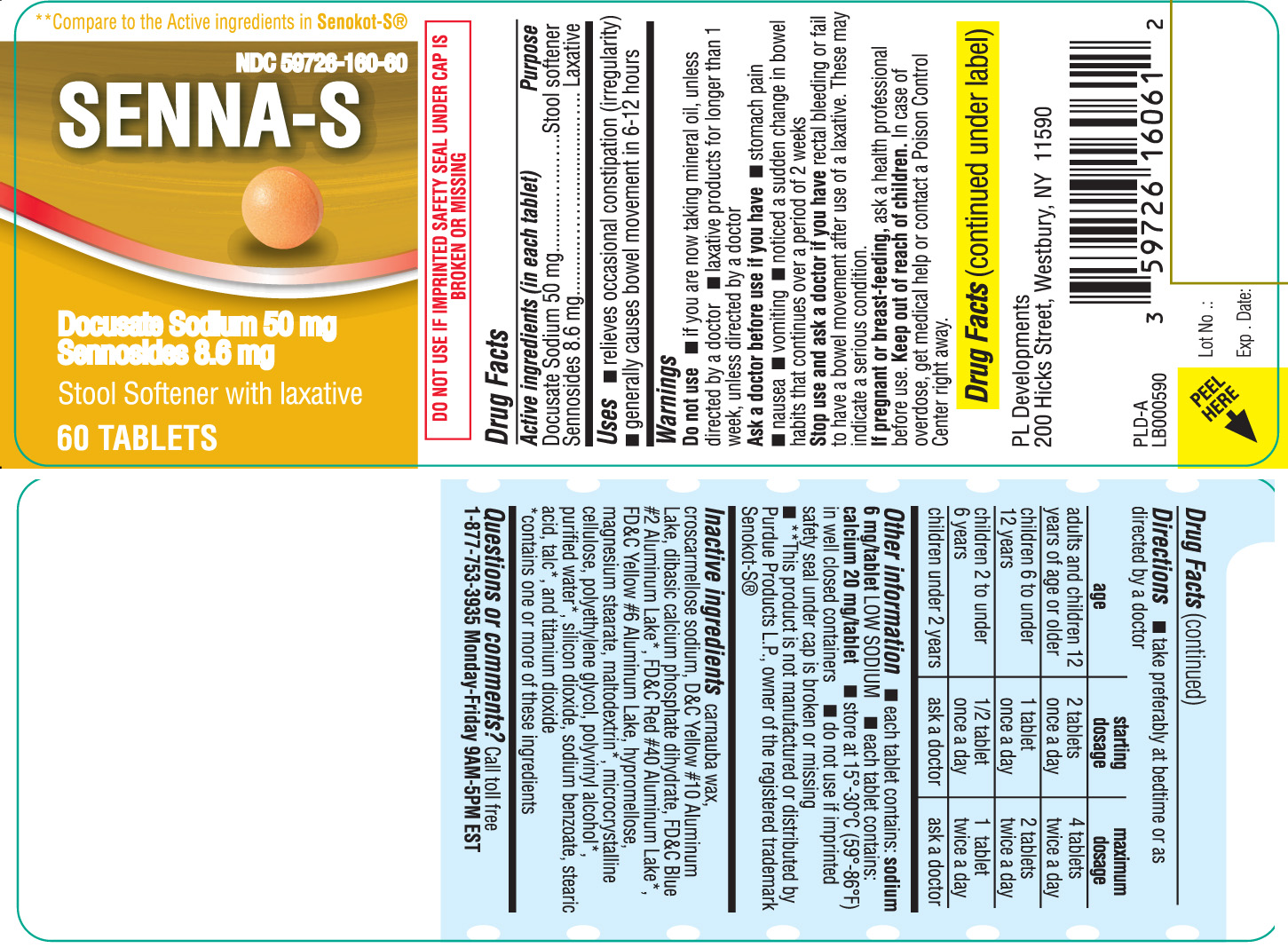 Docusate sodium 50 mg, Sennosides 8.6 mg