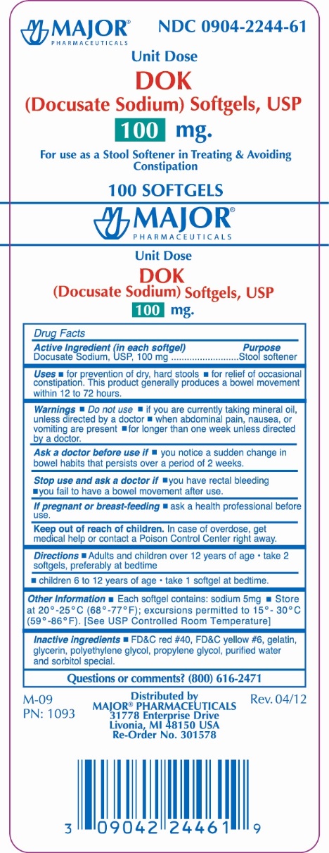 DOK (DOCUSATE SODIUM) SOFTGELS, USP 100MG