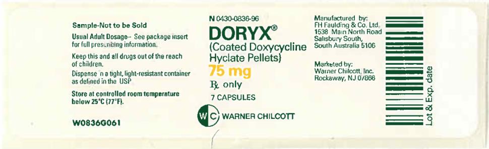 PRINCIPAL DISPLAY PANEL
NDC 0430-0836-96
DORYX
(Coated Doxycycline 
Hyclate Pellets)
75 mg
7 Capsules
Rx Only
