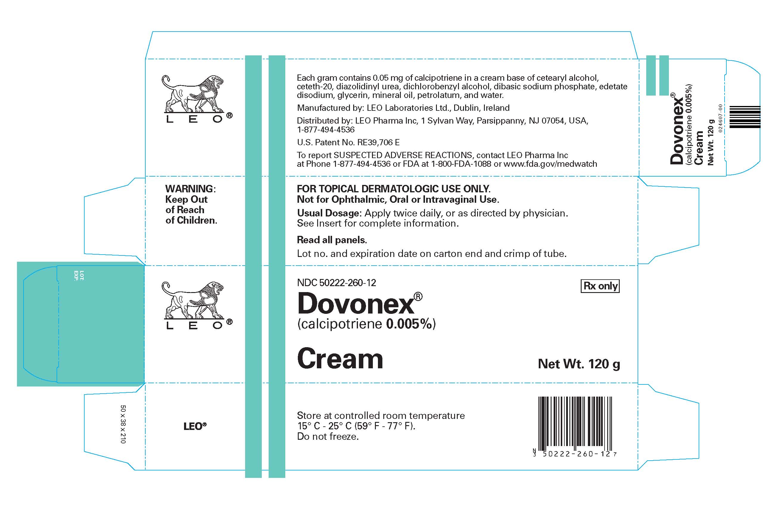 Carton Label for Dovonex Cream 120 g 