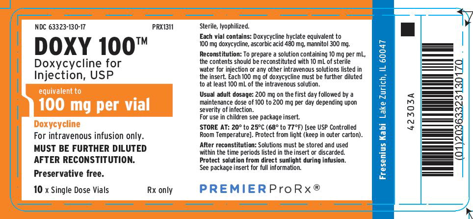 Principal Display Panel – Doxy 100™ 100 mg per Vial Tray
