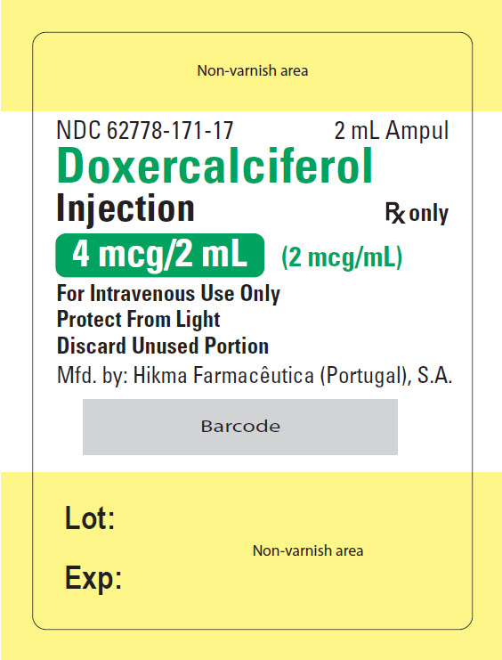 NDC 0641-6154-01 Doxercalciferol Injection Rx only 4 mcg/2 mL (2 mcg/mL) For Intravenous Use Only Protect From Light Discard Unused Portion