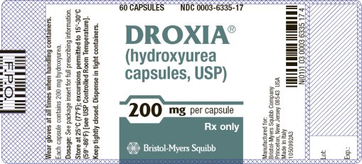 Droxia 200 mg Bottle Label