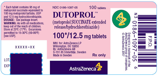 Dutoprol 100/12.5mg - 100 tablet count bottle label