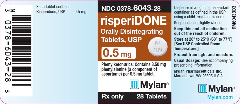 Risperidone Orally Disintegrating Tablets 0.5 mg Bottle Label