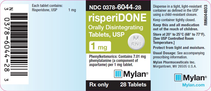 Risperidone Orally Disintegrating Tablets 1 mg Bottle Label