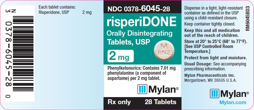 Risperidone Orally Disintegrating Tablets 2 mg Bottle Label