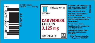 Carvedilol Tablets 3.125 mg Bottles